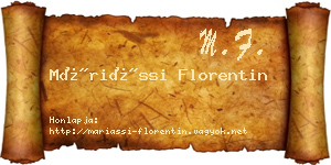Máriássi Florentin névjegykártya